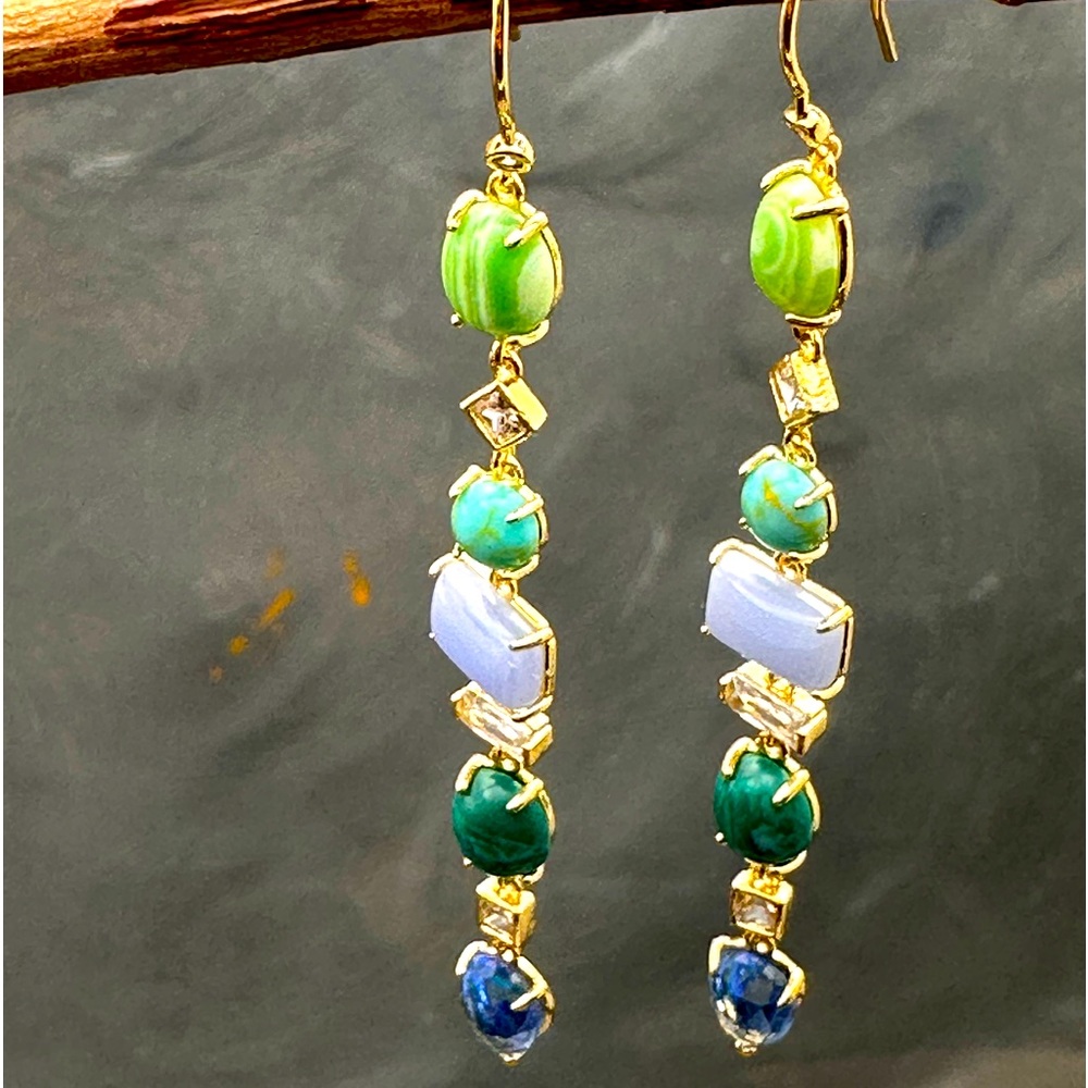 Anthropologie mixed stone drop earrings